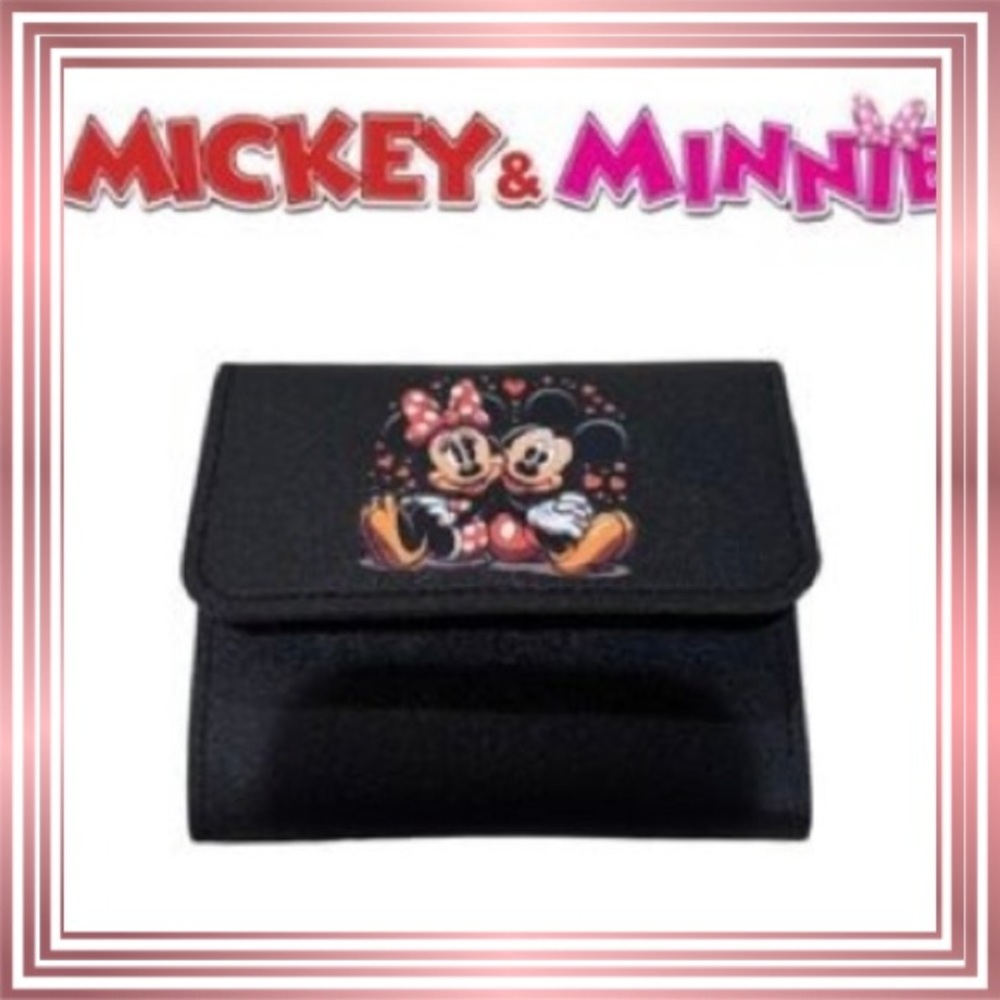 MICKEY & MINNIE Black Tri-Fold Women’s Wallet